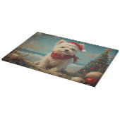 Planche À Découper West Highland White Terrier Dog Christmas Beach (Coin)