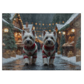 Planche À Découper West Highland White Terrier Dogs Christmas Snow (Devant)