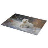 Planche À Découper West Highland White Terrier Laissons neiger Noël (Coin)