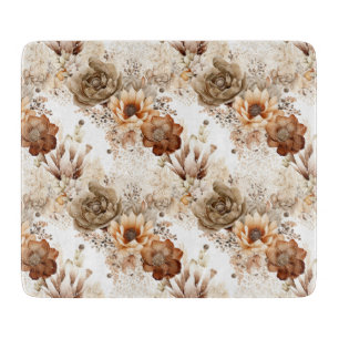 Planche À Découper Western Brown Cream Floral sud-ouest