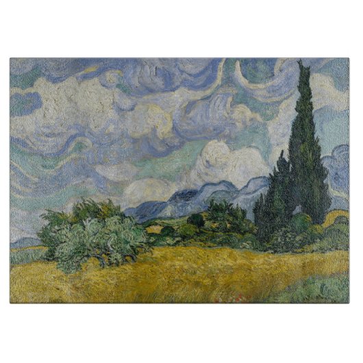 Planche À Découper Wheat Field with Cypresses, Oil Painting, Van Gogh (Devant)