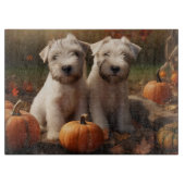 Planche À Découper Wheaten Terrier chiot Automne Citrouille délice (Devant)