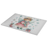 Planche À Découper Whimsical mignon rose et bleu Ange de Noël (Coin)