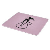 Planche À Découper Whimsical Skinny Chat noir rose (Coin)