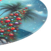Planche À Découper Whimsical Tropical Christmas Lighthouse Turquoise  (Coin)