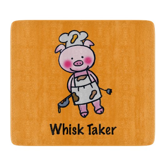 Planche À Découper Whisk Taker Pig - Drôle Chef Design (Devant)