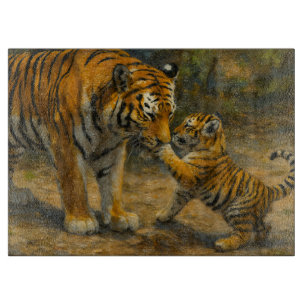 Planche À Découper Whispers in the Wild - Tiger and Cub in Forest