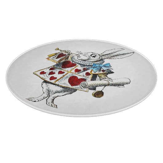 Planche À Découper White Rabbit Alice Wonderland Hearts (Coin)