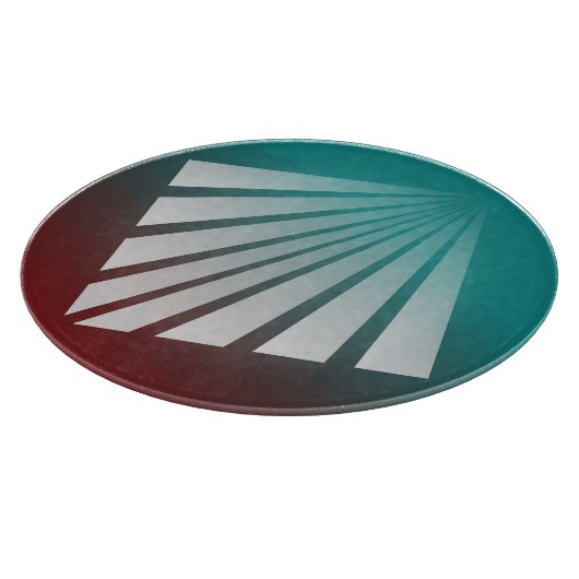 Planche À Découper White rays on burgundy teal (Coin)