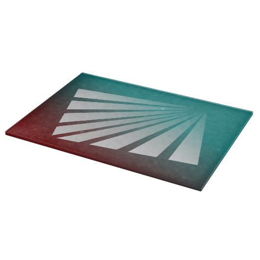 Planche À Découper White rays on burgundy teal (Coin)
