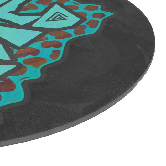 Planche À Découper Wild me Dalmatien Conception Brown et Turquoise (Coin)