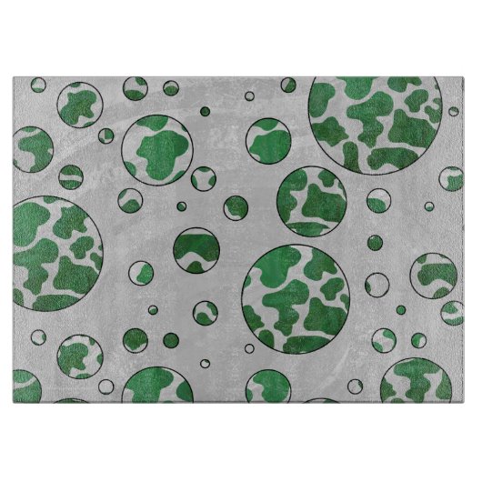 Planche À Découper Wild Me Vache Vert et blanc Imprimer (Devant)