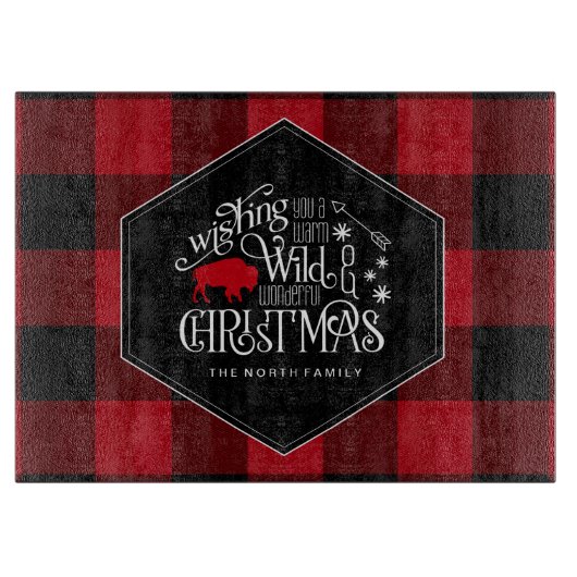 Planche À Découper Wild Wonderful Christmas Red Buffalo Plaid ID604 (Devant)