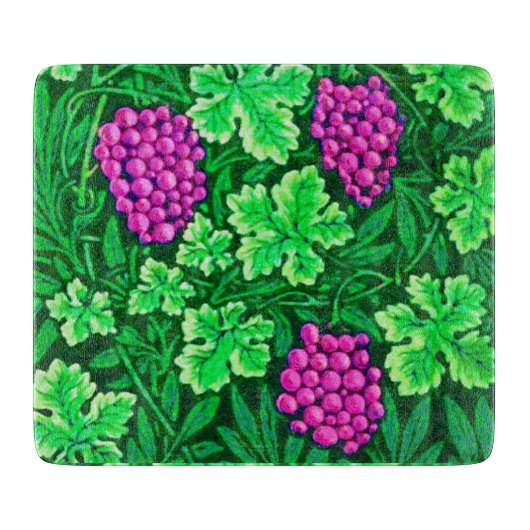 Planche À Découper William Morris Grapevine, Magenta et Green (Devant)