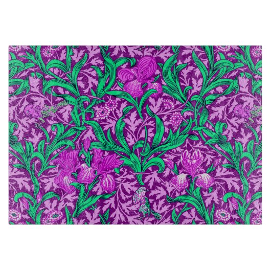 Planche À Découper William Morris Irises, Améthyste Violet (Devant)