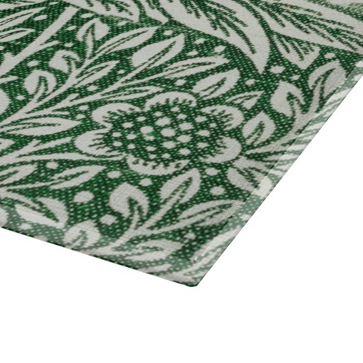 Planche À Découper william morris marigold fleurs vertes (Coin)