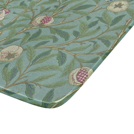 Planche À Découper William Morris, Oiseaux et Pommegrenates - Vert (Coin)