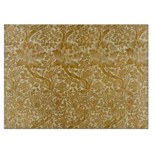 Planche À Découper William Morris Rose & Chardon Floral Doré