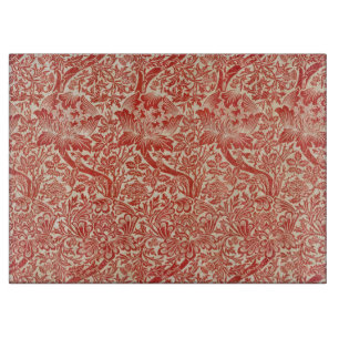 Planche À Découper William Morris Rose & Chardon Floral Rouge