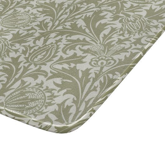 Planche À Découper William Morris Thistle Sage Green Motif (Coin)