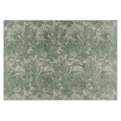 Planche À Découper William Morris tulip fond textile vert (Devant)