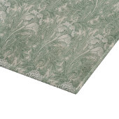 Planche À Découper William Morris tulip fond textile vert (Coin)