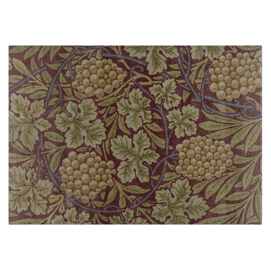Planche À Découper William Morris Vine Grappe Rouge Vert Art (Devant)