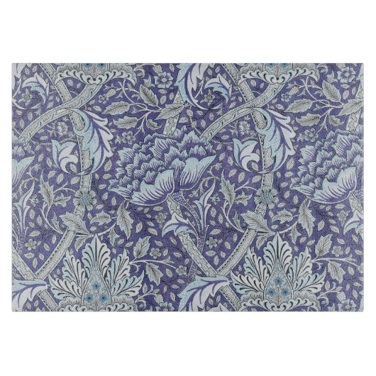 Planche À Découper William Morris Windrush Motif Bleu Floral (Devant)