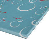 Planche À Découper Winter Cyan Cute Snowman Famille Motif (Coin)