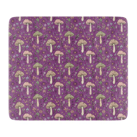 Planche À Découper Witchy Plum Purple Fungi Gothic Kitchen Decor Gift (Devant)