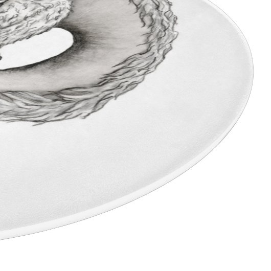 Planche À Découper Wolfdragon design noir et blanc (Coin)