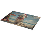 Planche À Découper Wolfhound Chien Noël Plage Vintage (Coin)