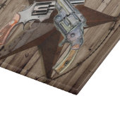 Planche À Découper Woodgrain texas star cowboy western country pistol (Coin)