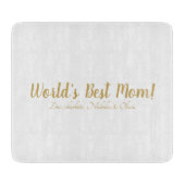 Planche À Découper World’s Best Mom gold custom script mignon (Devant)