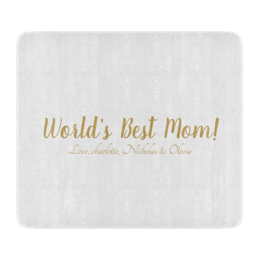 Planche À Découper World’s Best Mom gold custom script mignon (Devant)