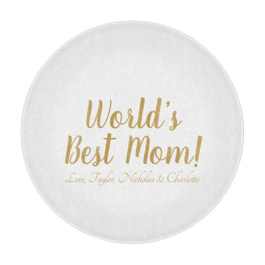 Planche À Découper World’s Best Mom gold custom script mignon (Devant)