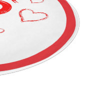 Planche À Découper XOXO de Saint-Valentin aux coeurs rouges | (Coin)