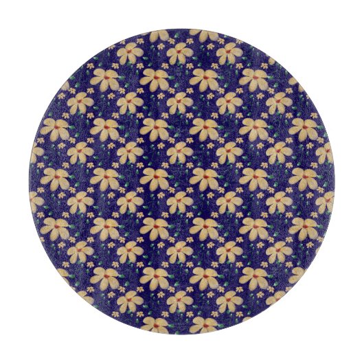 Planche À Découper Yellow floral pattern  (Devant)