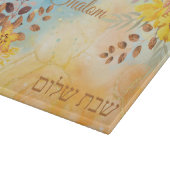 Planche À Découper Yellow Flower Blue Marble Watercolor Shabbat (Coin)