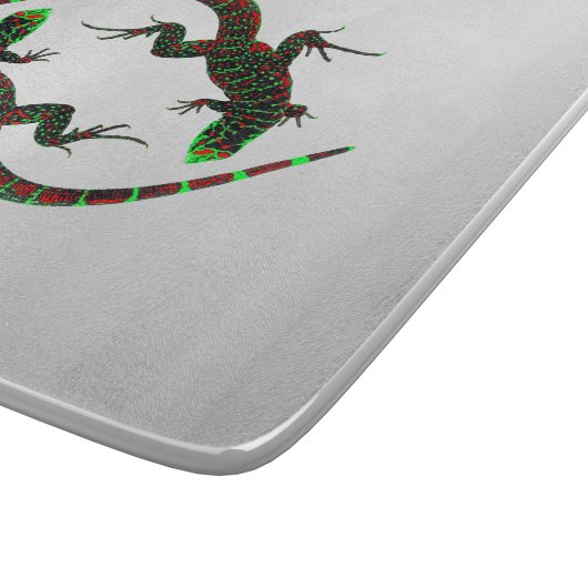 Planche À Découper Yin Yang Lizards Argent (Coin)