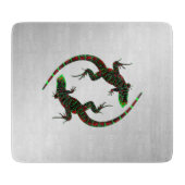 Planche À Découper Yin Yang Lizards Argent (Devant)