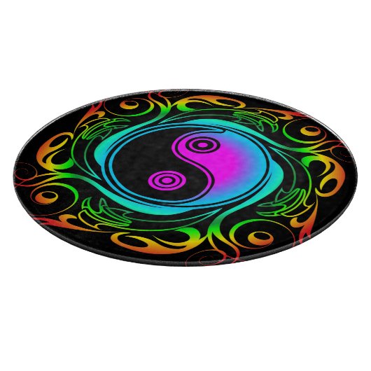 Planche À Découper Yin Yang Psychedelic Rainbow Tattoo (Coin)