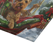Planche À Découper Yorkshire Terrier Chien Fête de Noël (Coin)