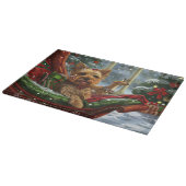 Planche À Découper Yorkshire Terrier Chien Fête de Noël (Coin)