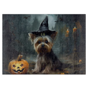 Planche À Découper Yorkshire Terrier Citrouilles Halloween effrayant