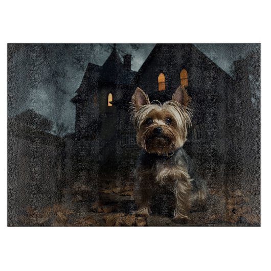 Planche À Découper Yorkshire Terrier Halloween Épouvantable (Devant)