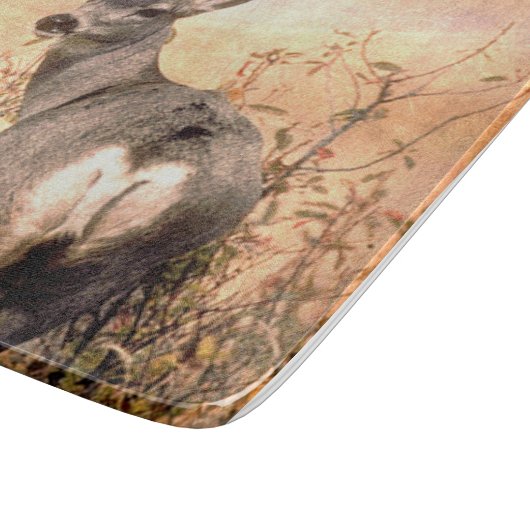 Planche À Découper Young Deer en Fleur sauvage avec Grungy Texture Ar (Coin)