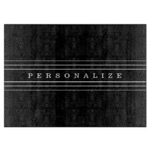 Planche À Découper Your Custom Text & Modern Stripes Black & White
