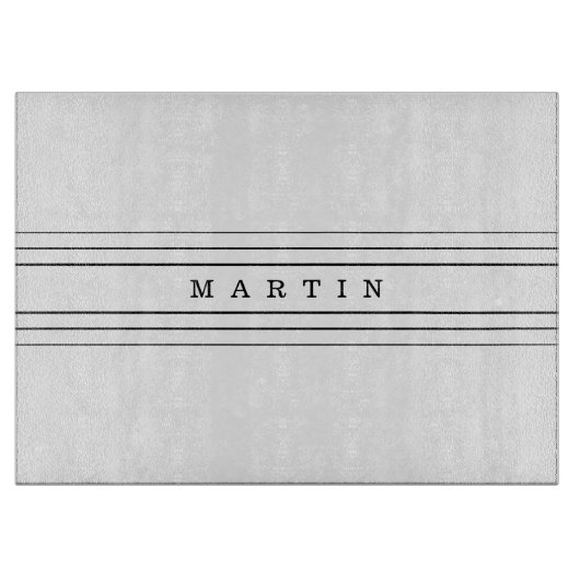 Planche À Découper Your Custom Text & Modern Stripes | Black & White (Devant)