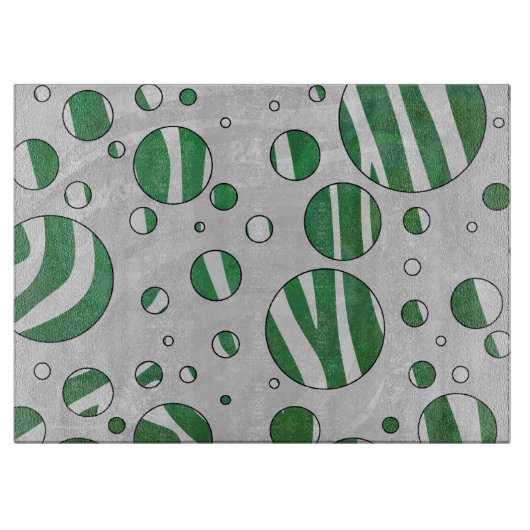 Planche À Découper Zebra Green et White Polka Dot (Devant)